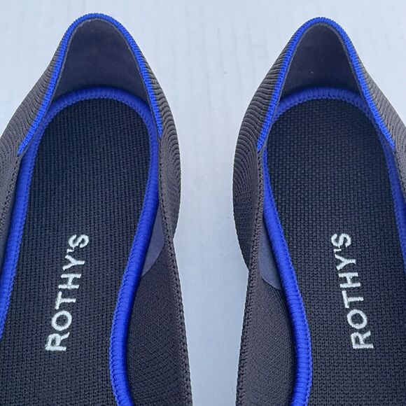 Rothy's The Point Flats Black Women's Sz 11.5 Casual Slip On Comfort Knit Shoes - Picture 9 of 13